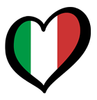 italienische Farben in Herzform