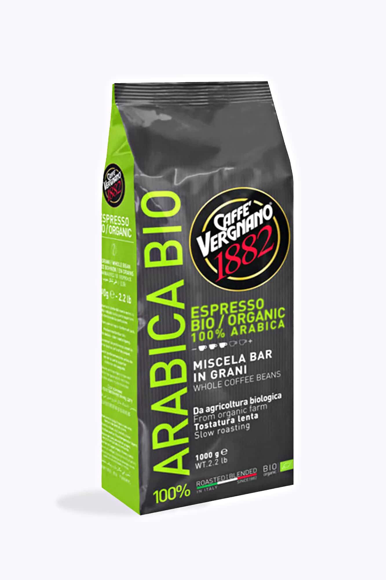 100% Arabica Kaffee für Espressomaschine Caffè Vergnano 100% Arabica Organic Bio 1kg