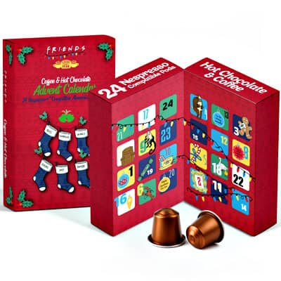 Jetzt Friends Adventskalender gefüllt mit Nespresso kompatiblen Kaffeekapseln kaufen! Kaffeekapseln Adventskalender gefüllt mit Nespresso kompatiblen Kapseln