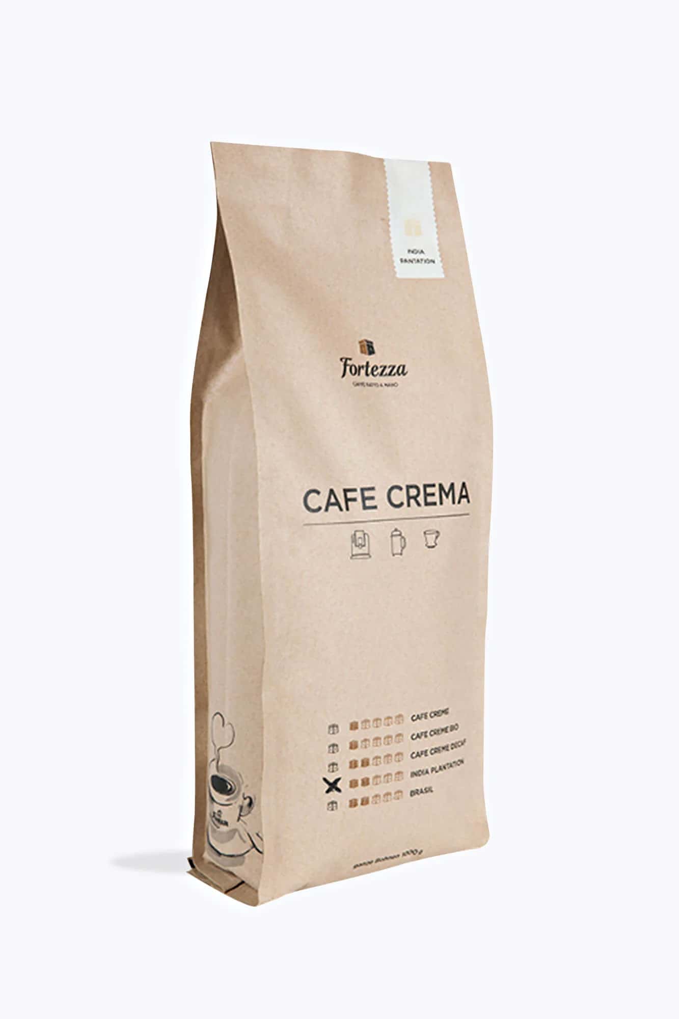 100% Arabica Kaffee für Espressomaschine Fortezza Cafe Crema India Plantation