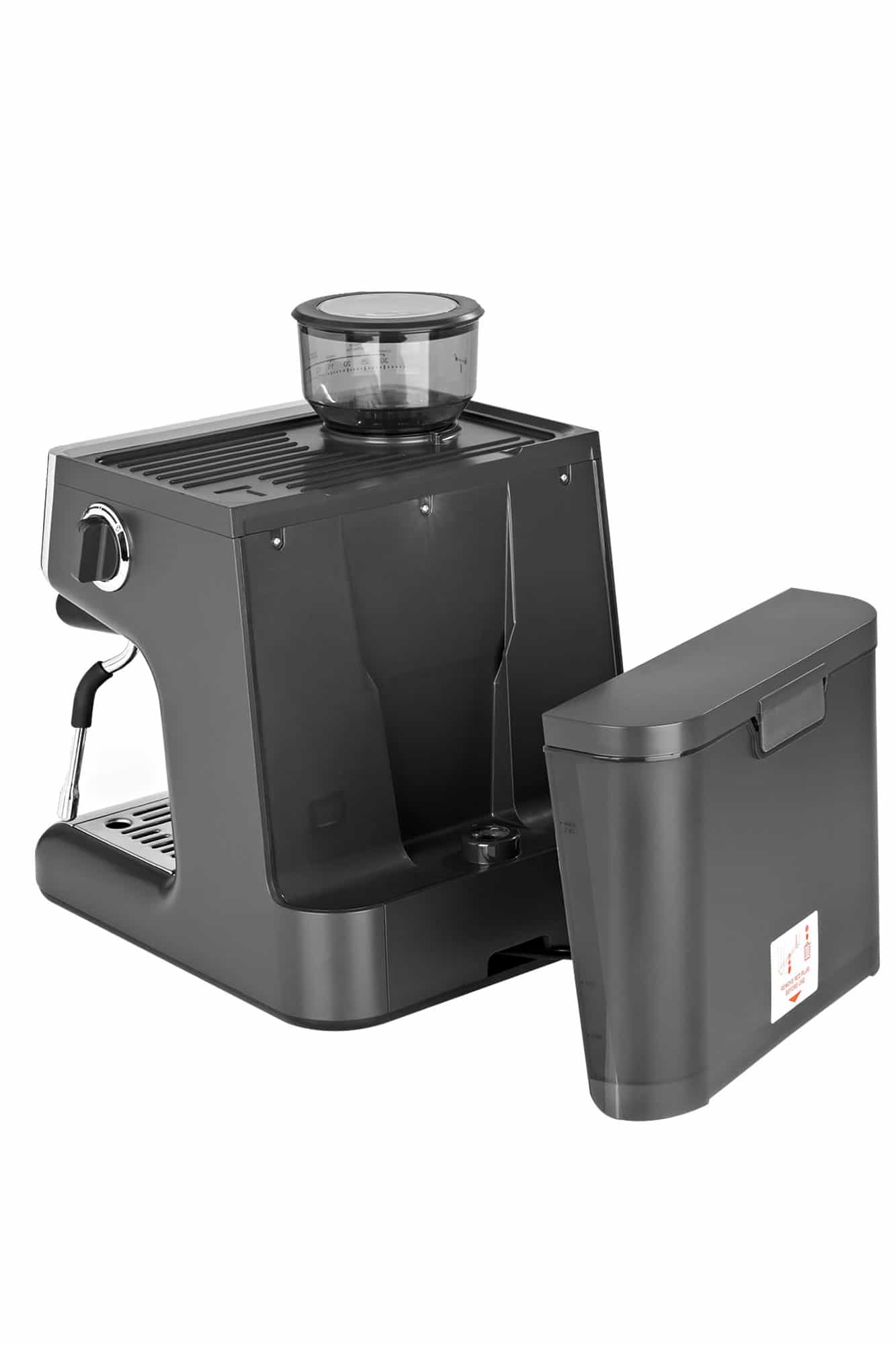 Siebträgermaschine mit integriertem Mahlwerk BEEM Espresso Grind Expert und abnehmbaren Wassertank