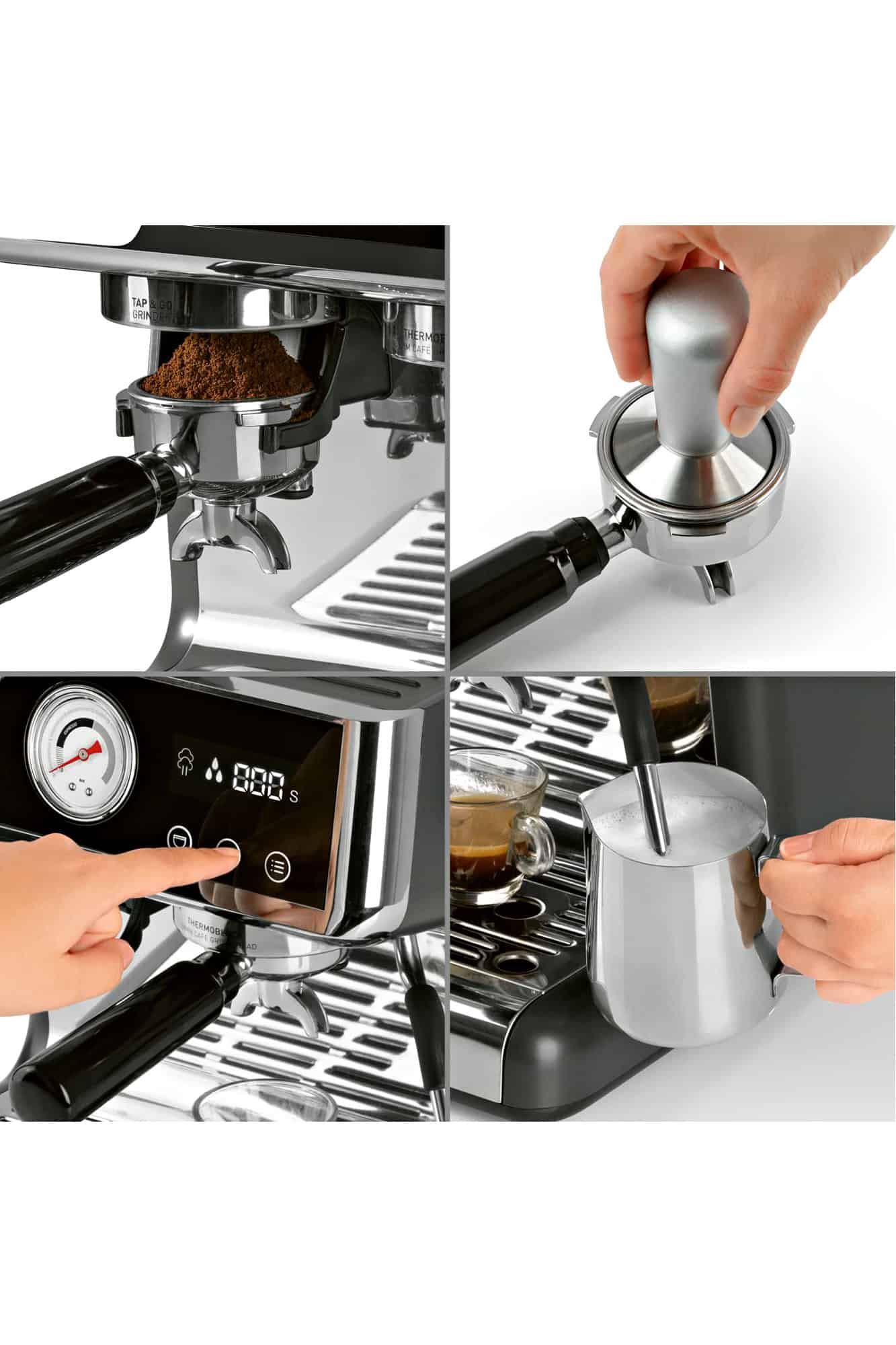 Siebträgermaschine mit integriertem Mahlwerk BEEM Espresso Grind Expert Funktionen