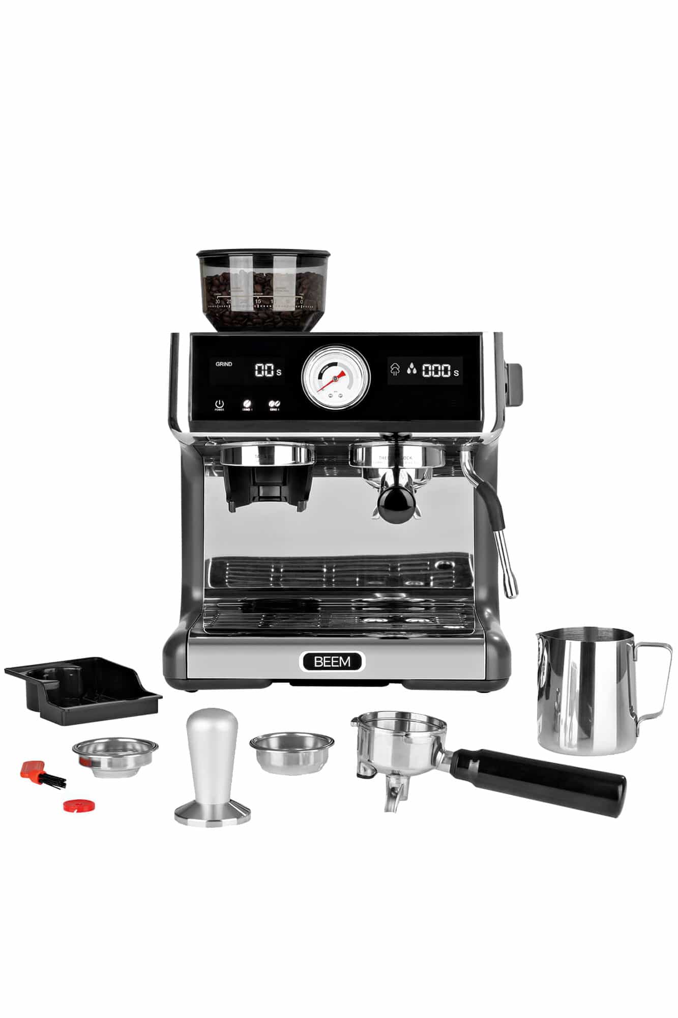 Siebträgermaschine mit integriertem Mahlwerk BEEM Espresso Grind Expert Zubehör