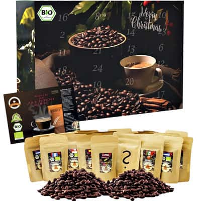 Bio Fairtrade Kaffee-Adventskalender Ganze Bohnen
