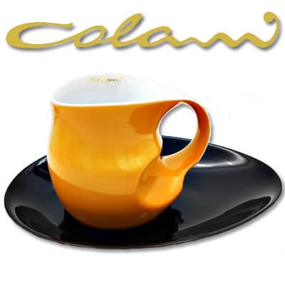 Bunte italienische dickwandige Cappuccinotasse in modernem Design von Luigi Colani