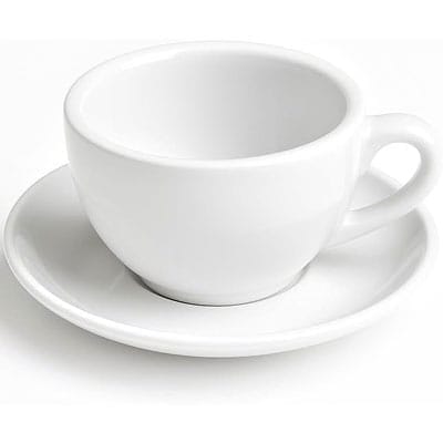 Cappuccinotassen - 6er Set mit Untertassen - dickwandig - original - italian Style - weiss - Porzellan von Muvell