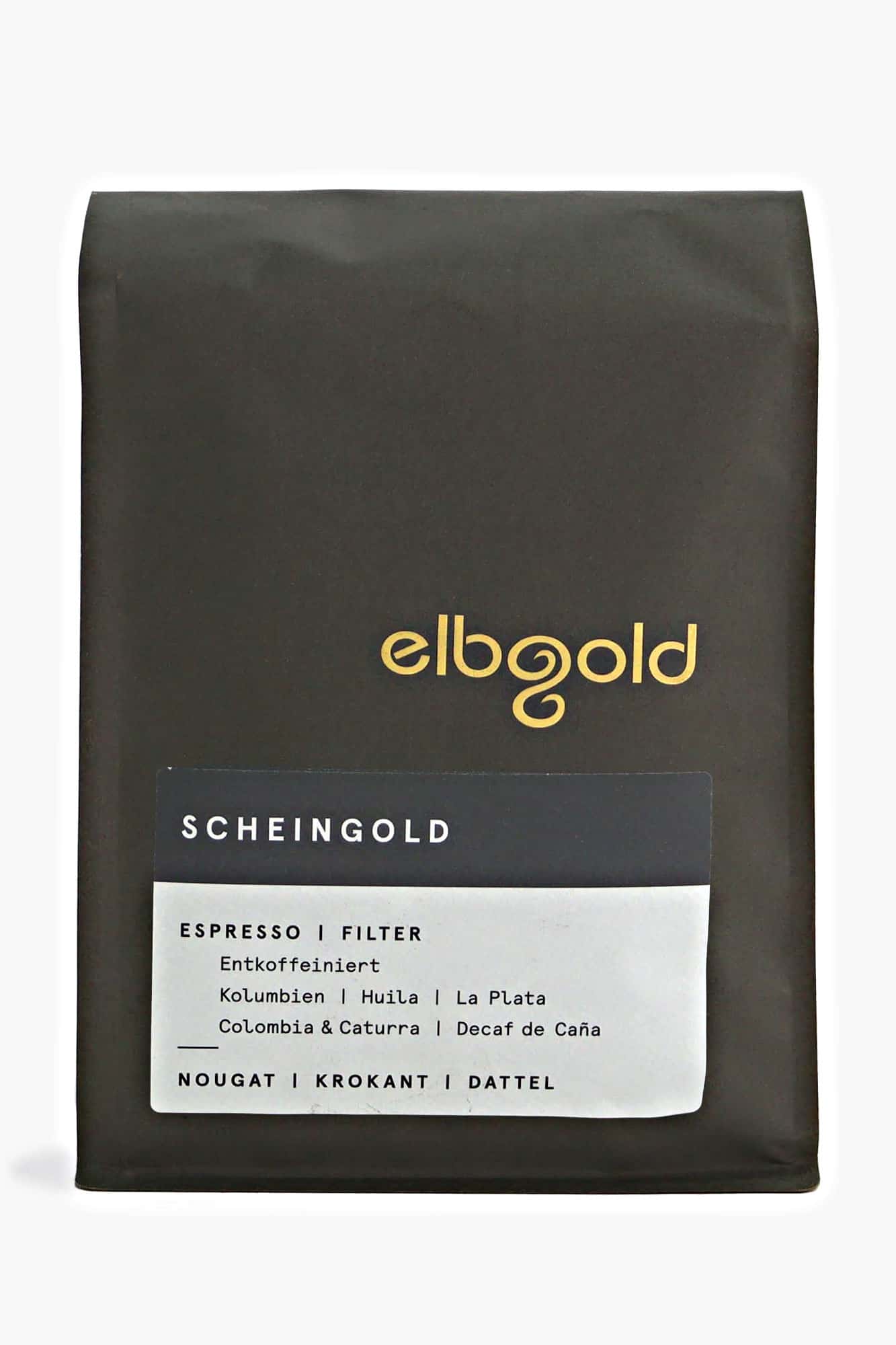 Entkoffeinierter Kaffee Elbgold Espresso Scheingold
