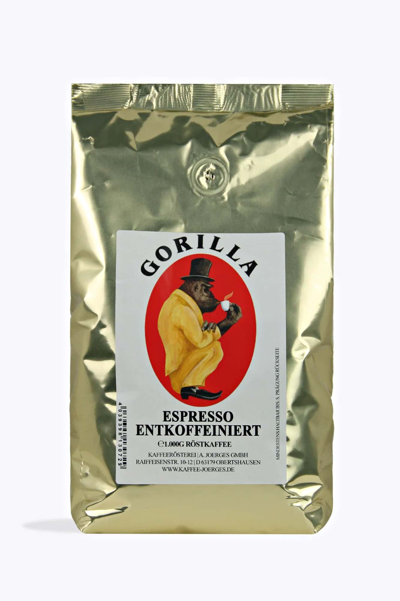 Entkoffeinierter Kaffee Gorilla Espresso Entkoffeiniert 1kg