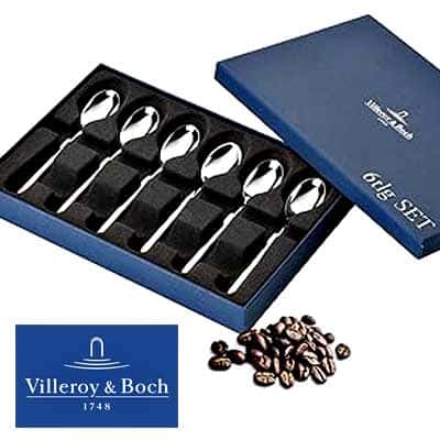 Villeroy & Boch NewWave Espressolöffel-Set mit 6 Löffel, Edelstahl und Geschenkbox