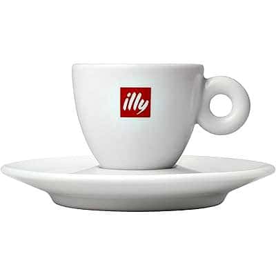 Dickwandige klassische italienische Porzellan Espressotassen von Illy