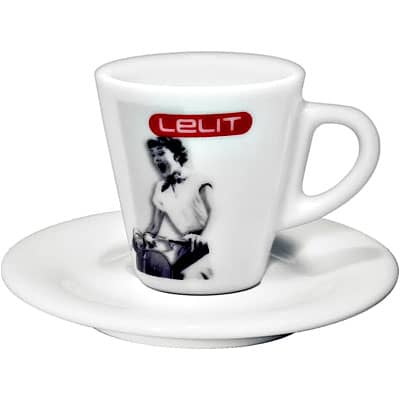 6 Italienische Weiße Porzellan Espressotassen von Lelit