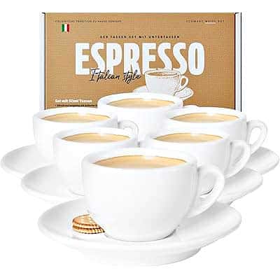 Weiße dickwandige Espressotassen Italian Style von MUVELL