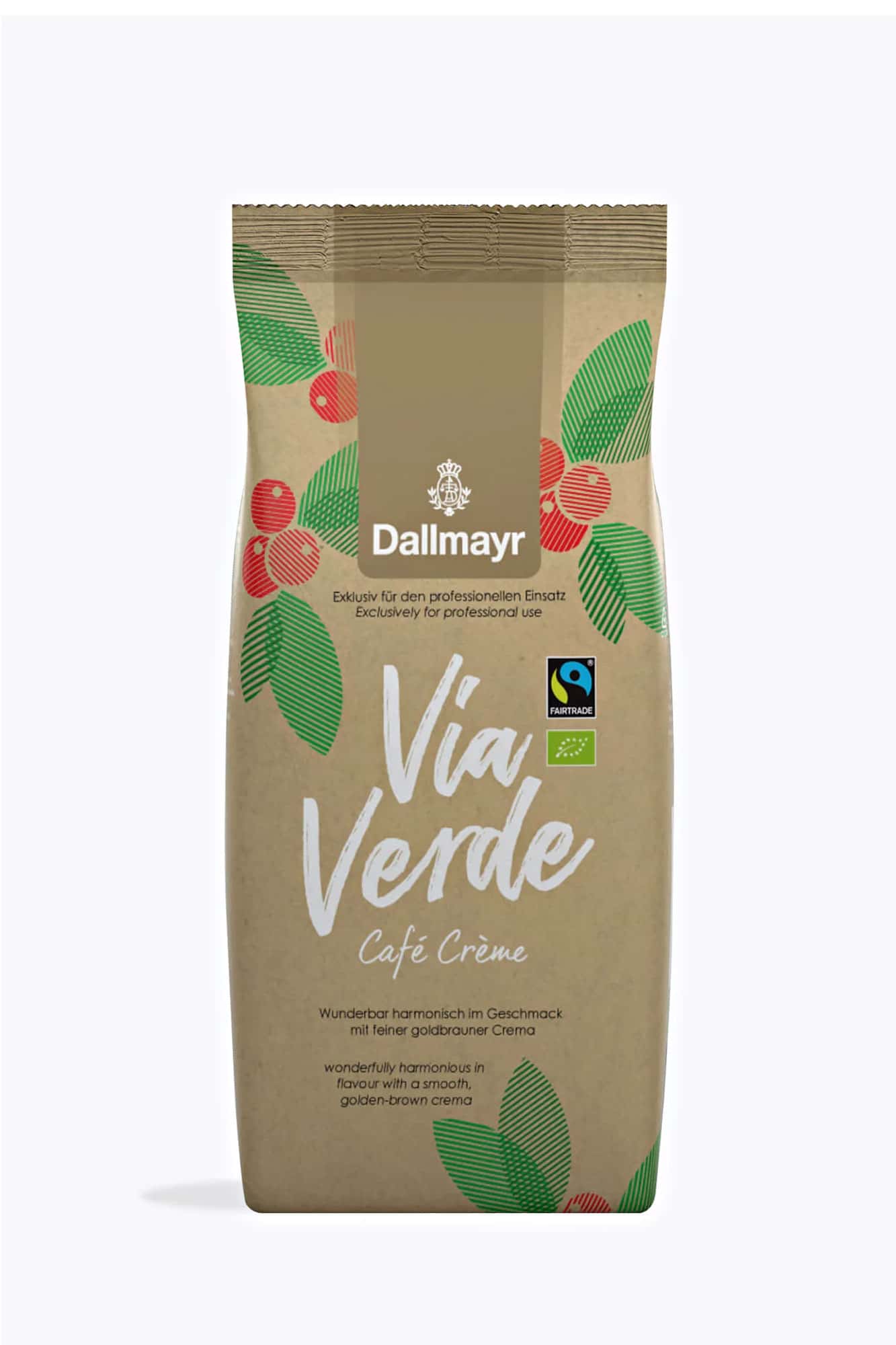 Fairtrade Kaffee für Espressomaschinen - Dallmayr Bio Espresso Café Crème Via Verde 1kg