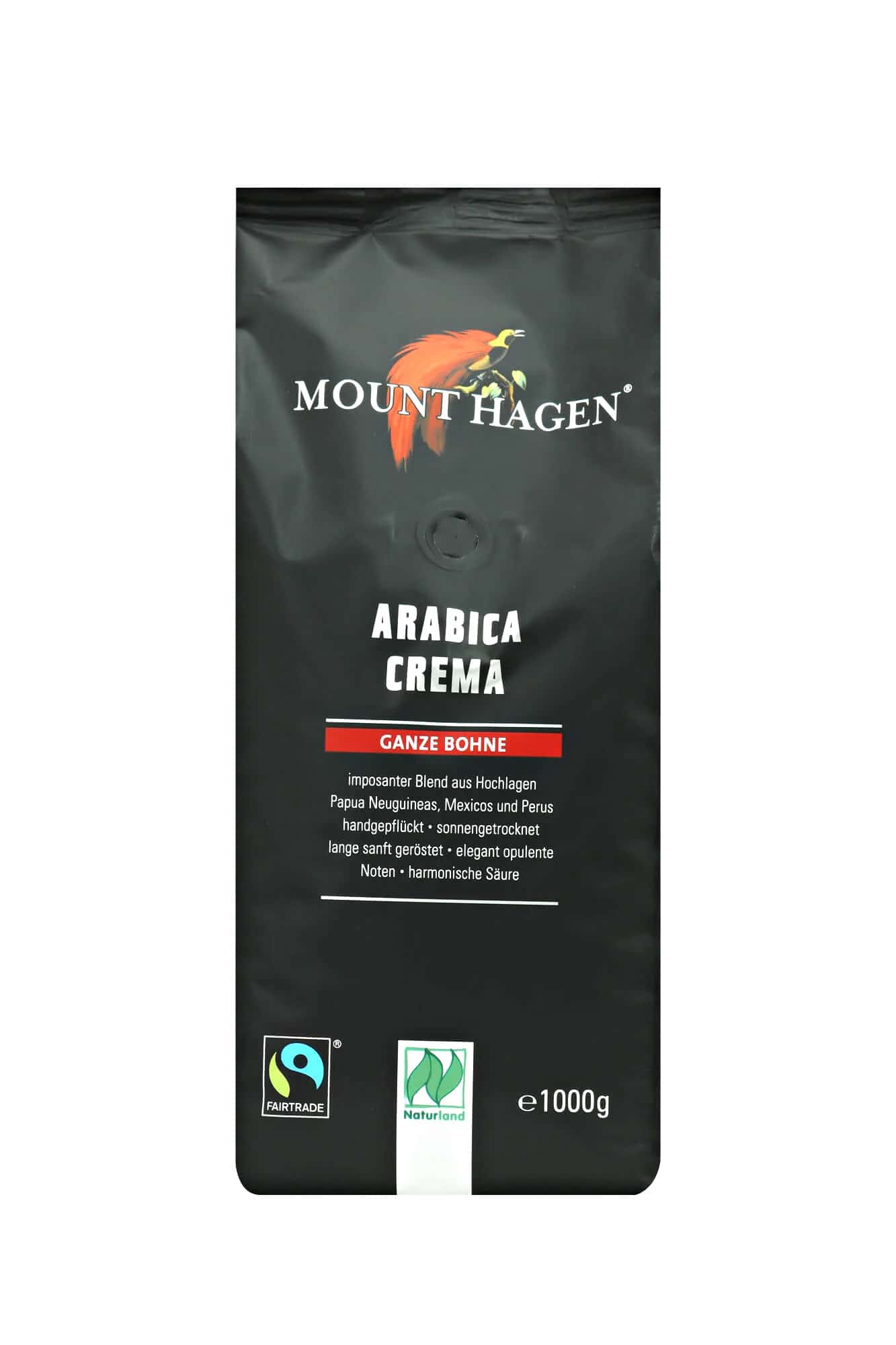 Fairtrade Kaffee für Espressomaschine Mount Hagen Arabica Crema Bio 1kg