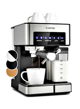 Klarstein Comfort mit Espresso-Siebträgerhalter im Angebot Espressomaschine Angebot: Klarstein Comfort Siebträger