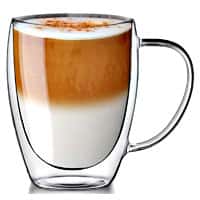 Doppelwandige Latte Macchiato Gläser mit Henkel, 2er Set, 350 ml, von CMXING