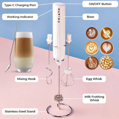 Jetzt CHiATO LattePLAY Milchaufschäumer-Stab, USB ansehen! Milchaufschäumer-Stab CHiATO LattePLAY wiederaufladbar mit USB