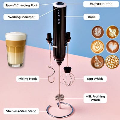 Jetzt CHiATO LattePLAY Milchaufschäumer-Stab, USB ansehen! Milchaufschäumer-Stab CHiATO LattePLAY wiederaufladbar mit USB