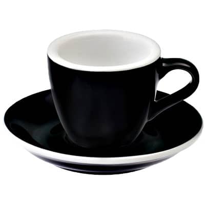 Schwarze Espressotasse mit Untertasse Loveramics Egg 80 ml