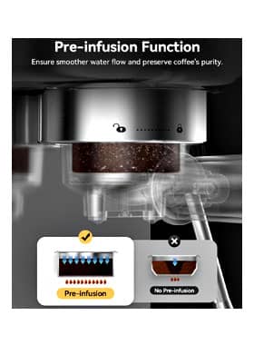Neretva 20 Bar Espressomaschine unter 200 Euro Professionelle kleine Espressomaschinen unter 200 Euro: Neretva 20 Bar mit Pre-Infusion
