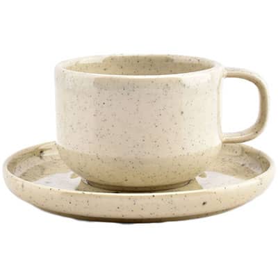 Cappuccinotassen - 6er Set mit Untertassen - dickwandig - original - italian Style - weiss - Porzellan von Muvell