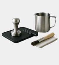 Barista Set für Einsteiger mit Tamper, Milchkännchen, Matte und Reinigungszubehör